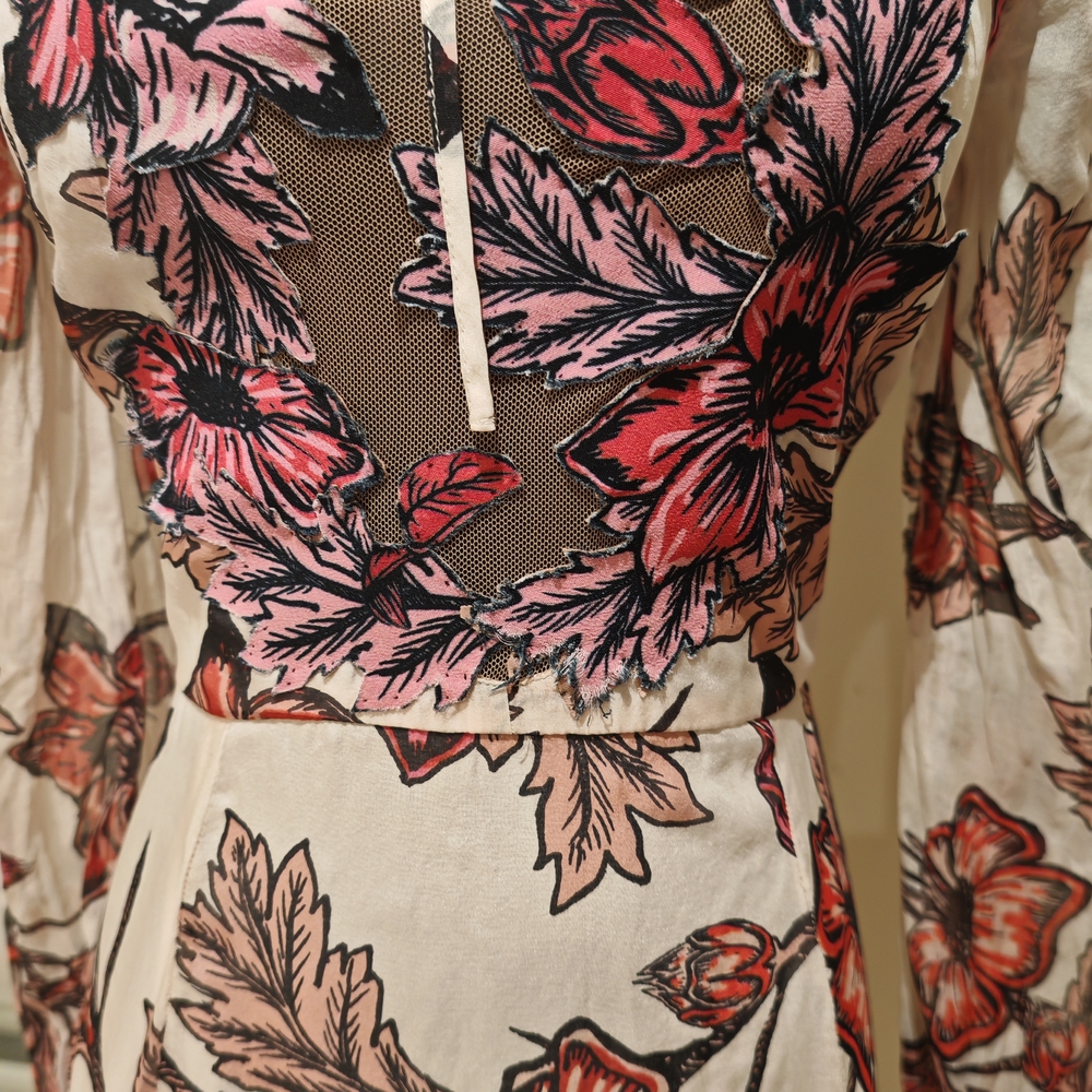 For Love and Lemons Sierra Silk Mini Dress Floral XS 011500 - Picture 12 of 16